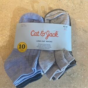 Cat & Jack Low-Cut Socks - Blue, Gray, Black